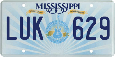 MS license plate LUK629