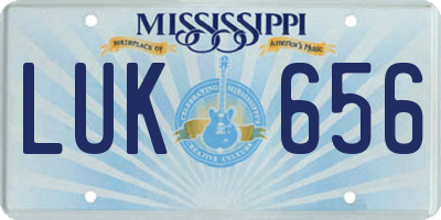 MS license plate LUK656