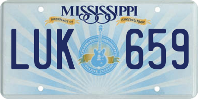 MS license plate LUK659