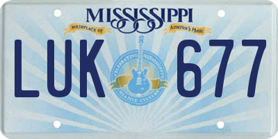 MS license plate LUK677