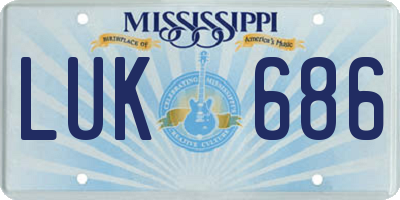 MS license plate LUK686