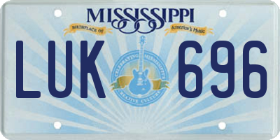 MS license plate LUK696