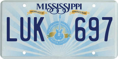 MS license plate LUK697