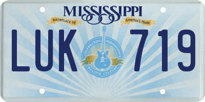 MS license plate LUK719
