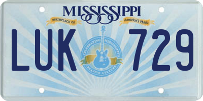 MS license plate LUK729