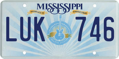 MS license plate LUK746