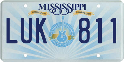 MS license plate LUK811