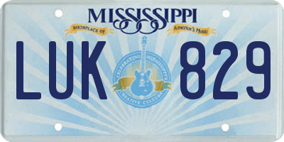 MS license plate LUK829