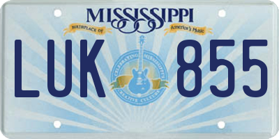 MS license plate LUK855