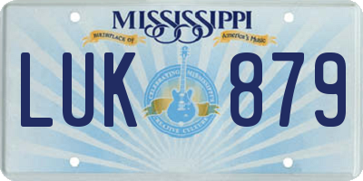 MS license plate LUK879