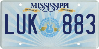 MS license plate LUK883