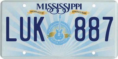 MS license plate LUK887