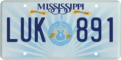 MS license plate LUK891