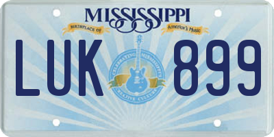 MS license plate LUK899