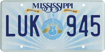 MS license plate LUK945