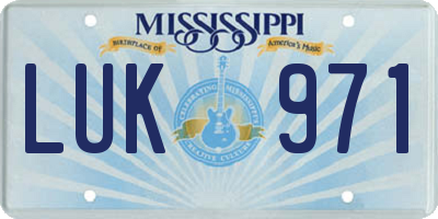 MS license plate LUK971