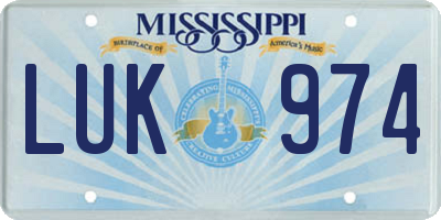 MS license plate LUK974