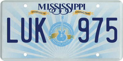 MS license plate LUK975