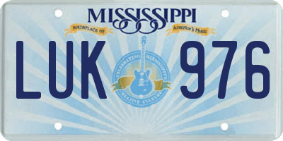 MS license plate LUK976