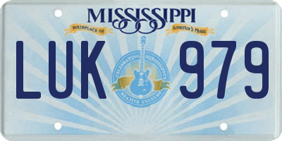 MS license plate LUK979