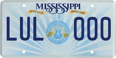 MS license plate LUL000