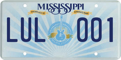 MS license plate LUL001