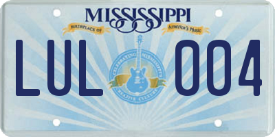 MS license plate LUL004