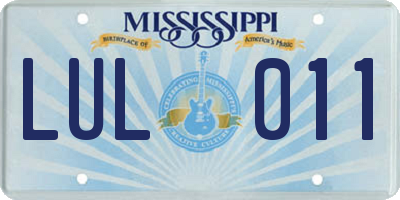 MS license plate LUL011