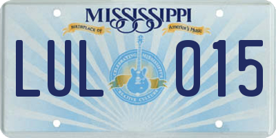 MS license plate LUL015