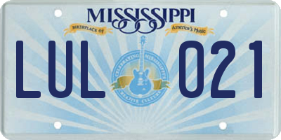 MS license plate LUL021