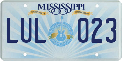 MS license plate LUL023