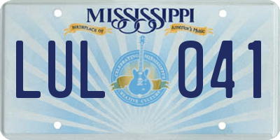 MS license plate LUL041