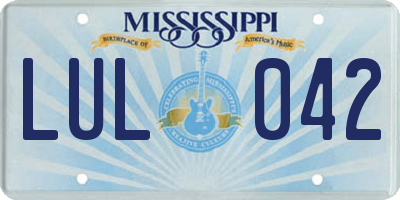 MS license plate LUL042