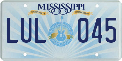 MS license plate LUL045