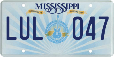 MS license plate LUL047