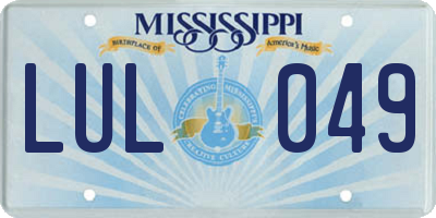 MS license plate LUL049