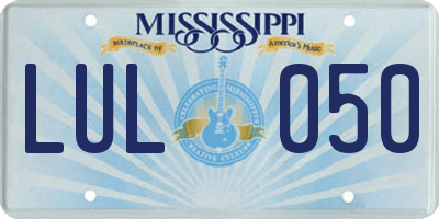 MS license plate LUL050