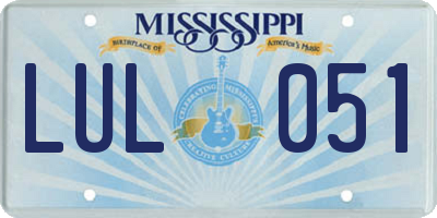 MS license plate LUL051