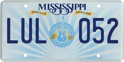 MS license plate LUL052