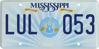 MS license plate LUL053