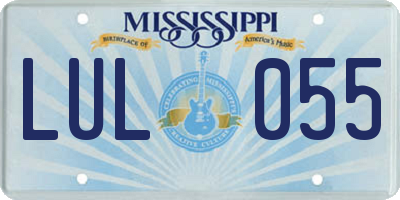 MS license plate LUL055