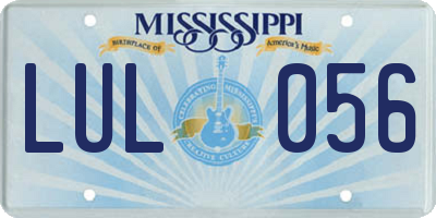 MS license plate LUL056