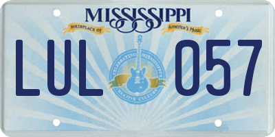 MS license plate LUL057