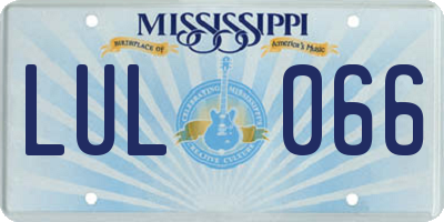 MS license plate LUL066