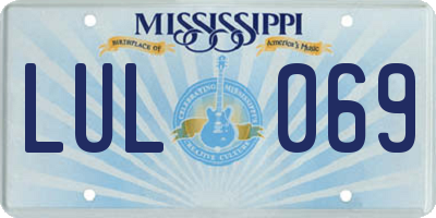 MS license plate LUL069