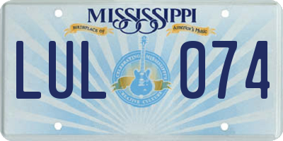 MS license plate LUL074