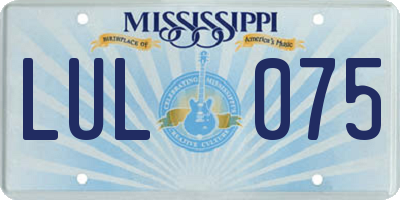 MS license plate LUL075