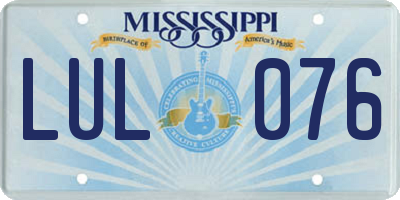 MS license plate LUL076