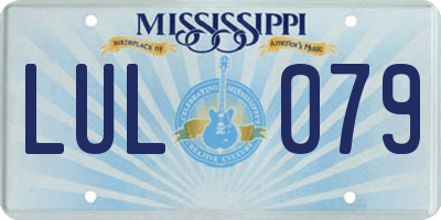 MS license plate LUL079
