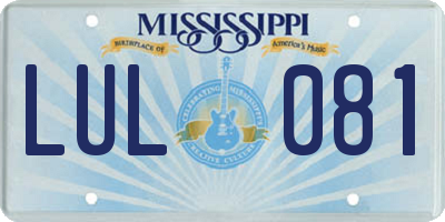 MS license plate LUL081
